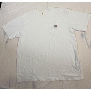 Carhartt White Pocket T Shirt Mens Large Original Fit Workwear Tee